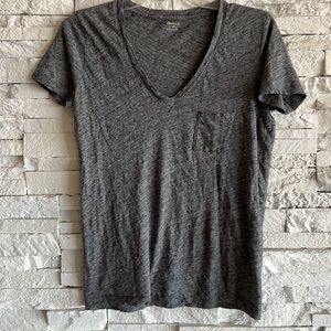 Grey v necked tee